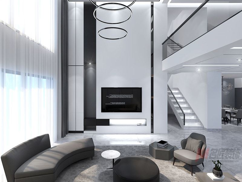 自貢市鴻祥&middot;龍玥潤(rùn)景現(xiàn)代簡(jiǎn)約風(fēng)格別墅裝修案例