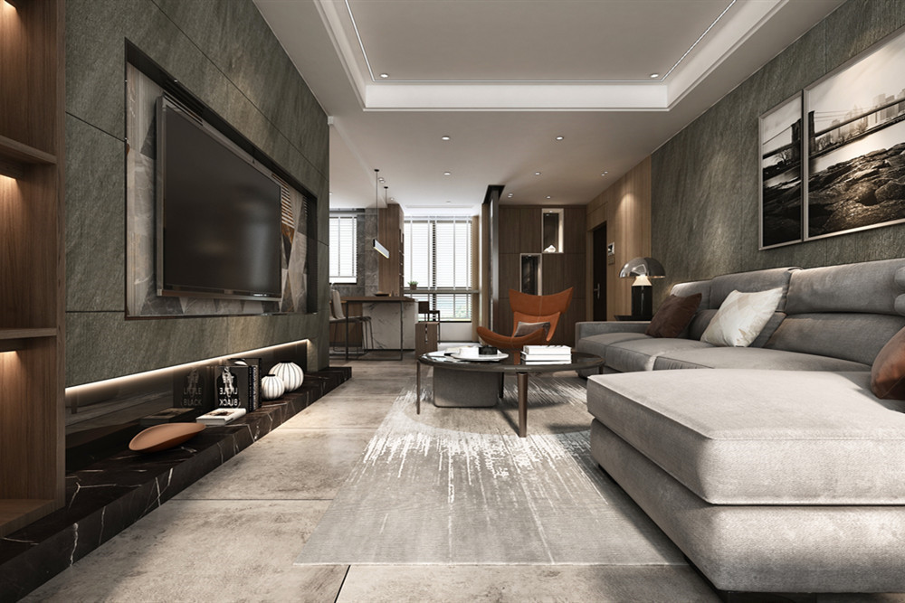 中山市時代南灣北岸現代簡約風格四居室裝修案例