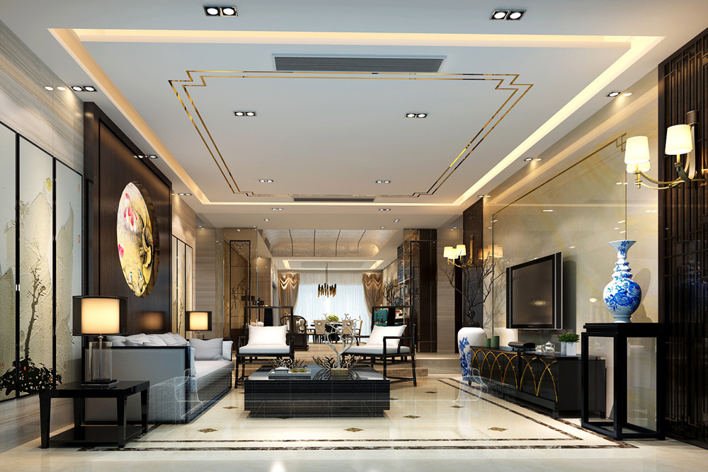 惠州市合生上觀國際新中式風格別墅裝修案例