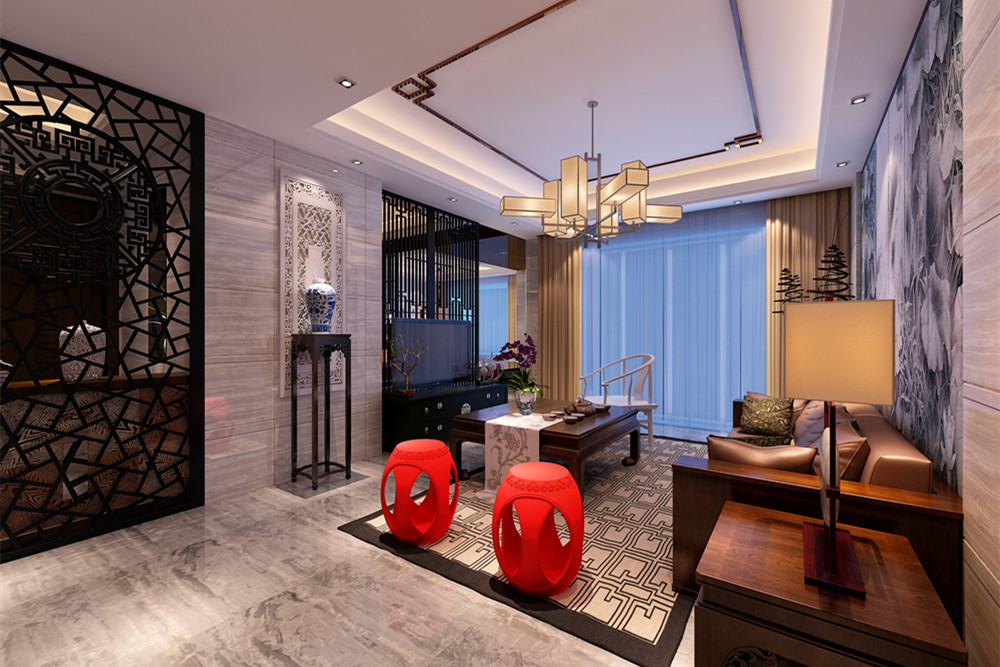江門201-300平米新中式風(fēng)格室內(nèi)設(shè)計(jì)效果圖