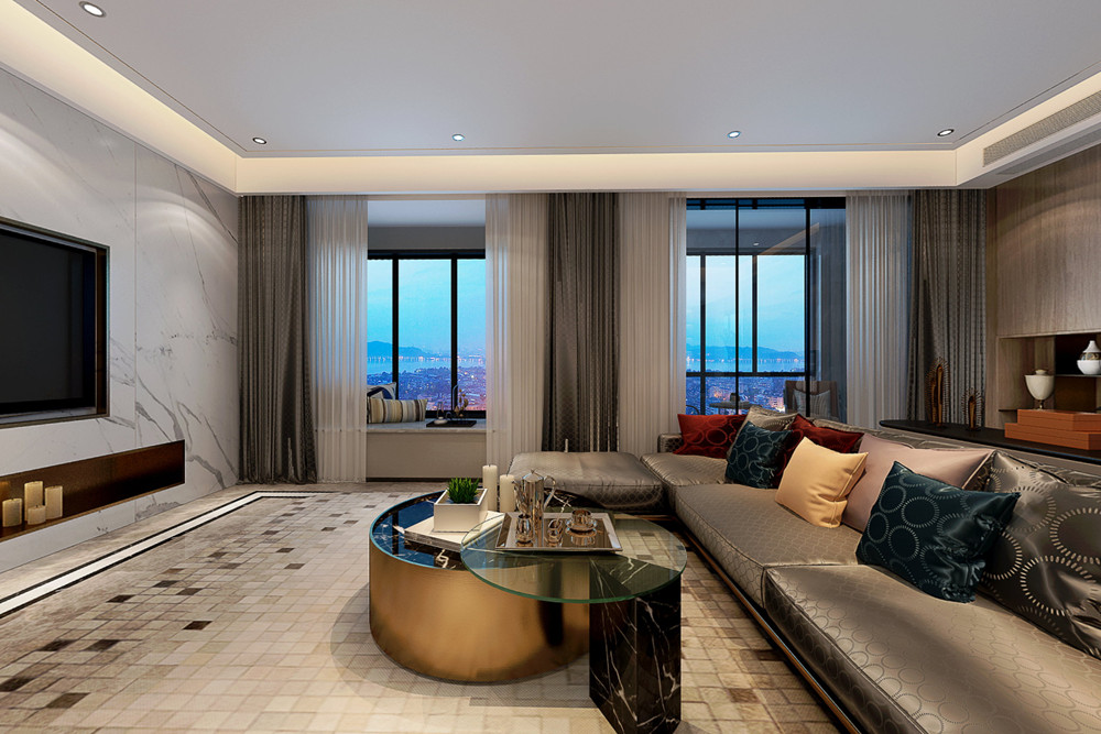 嘉興市濱海之星現代簡約風格三居室裝修案例