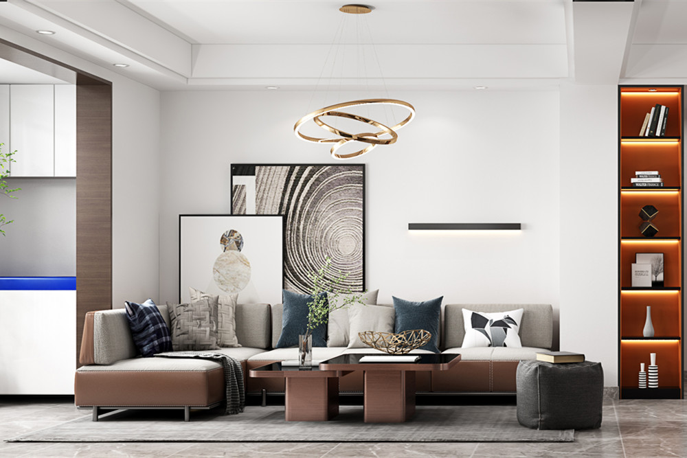 嘉興市翡翠公館現代簡約風格三居室裝修案例