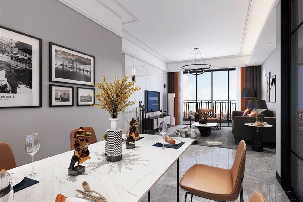 中山市陽(yáng)光美加輕奢風(fēng)格三居室裝修案例