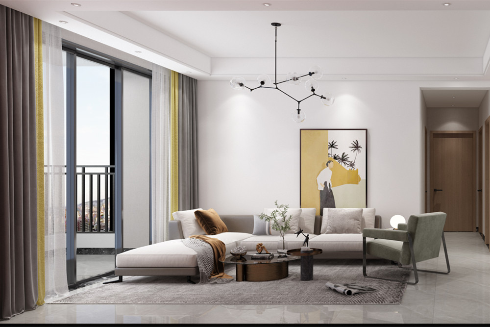 中山市天奕國際廣場現代簡約風格三居室裝修案例