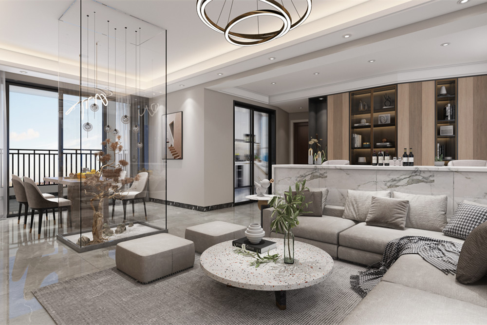 中山市頤景苑現代簡約風格三居室裝修案例