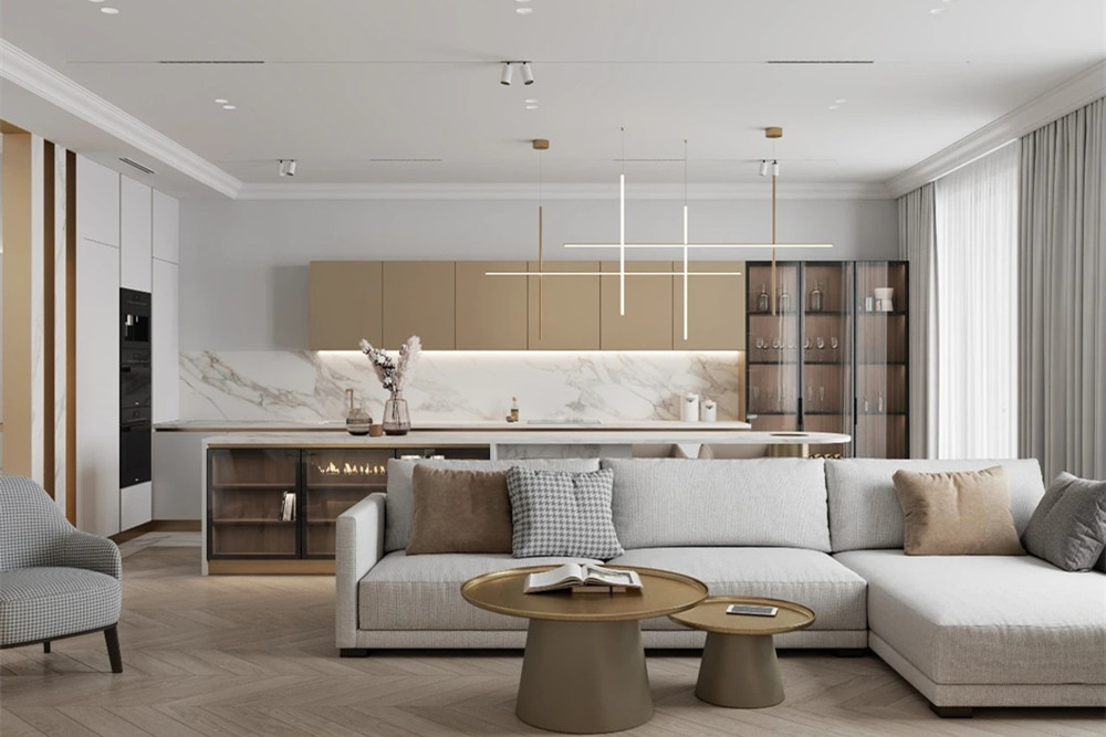 連云港市金橋家園輕奢風(fēng)格三居室裝修案例