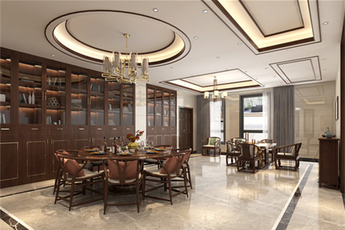 玉林市東城雅苑新中式風格四居室裝修案例