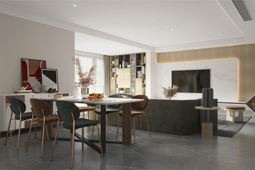 德陽市香港花園輕奢風(fēng)格三居室裝修案例