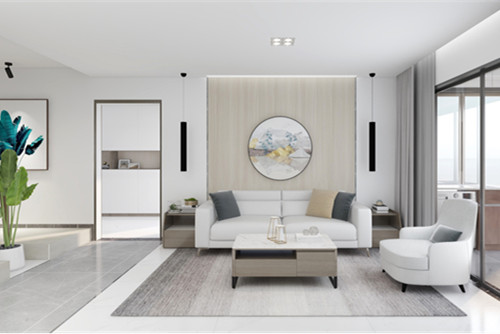 海口市港島花園現代簡約風格三居室裝修案例