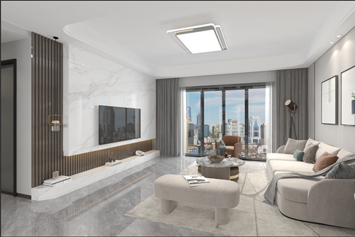 江門市鶴山經緯花園現代風格三居室裝修案例