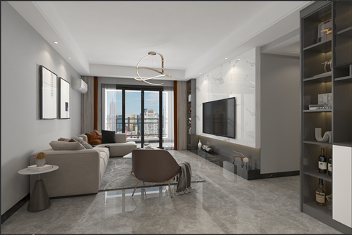 江門市嶺江一品現代風格三居室裝修案例