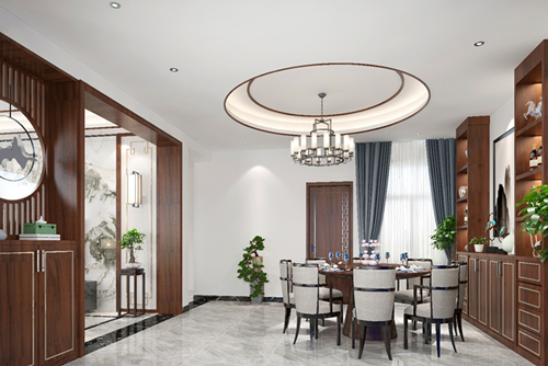 韶關市韶關恒大城新中式風格別墅裝修案例