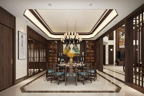 清遠市城市花園新中式風格平層裝修案例