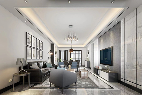 清遠市城市花園現代簡約風格三居室裝修案例