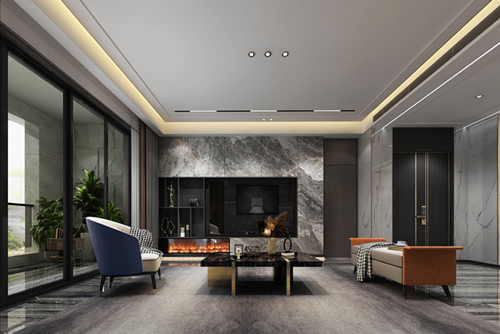 海口市和泓海棠府輕奢風格平層裝修案例