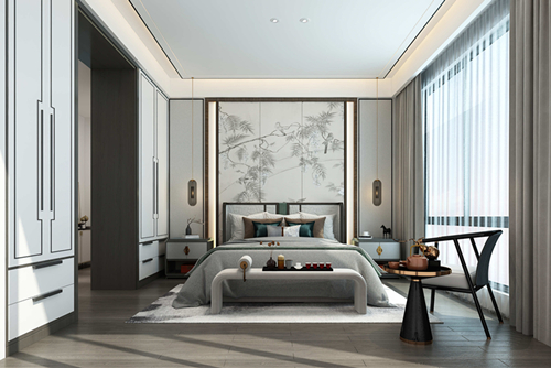 海口市濱江花園新中式風(fēng)格別墅裝修案例