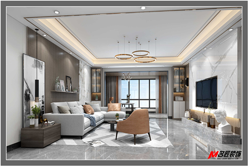 江門市伯爵半島輕奢風格平層裝修案例