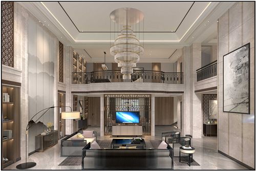 淮安市奧體國際星城新中式風格別墅裝修案例