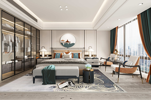 汕頭市璞悅府新中式風格四居室裝修案例