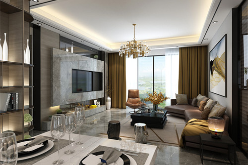 中山市越秀可逸豪苑輕奢風格四居室裝修案例