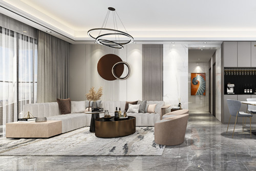 中山市保利天珺輕奢風格三居室裝修案例