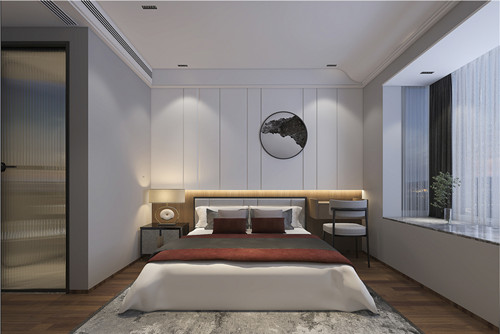 莆田市步行街實小邊新中式風格三居室裝修案例