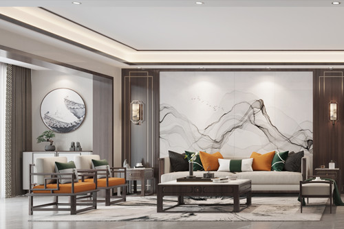 海口市和泓海棠府新中式風格四居室裝修案例