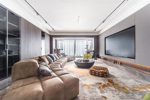 海口市環球100寶龍城輕奢風格四居室裝修案例