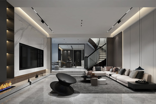 海口市海口華潤中心現代簡約風格別墅裝修案例